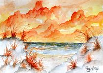 orange beach fall painting by Derek McCrea