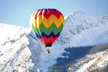 Noth America,USA,Colorado,Mt. Crested Butte,Hot Air Balloons In the Blue Sky by Danita Delimont
