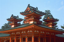 Japan, Kyoto, Colorful Heian Jingu Temple, Shinto, built in 1895. by Danita Delimont