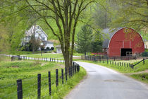 Red barn and farm house near Berlin, Ohio by Danita Delimont