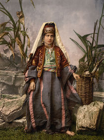 Junge Frau aus Bethlehem / Photochrom von klassik art