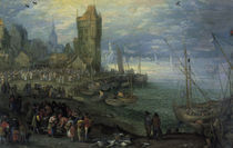 Jan Bruegel d.Ae./Fischmarkt Meeresstrand von klassik-art