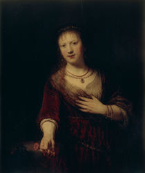 Rembrandt, Saskia mit roter Blume by klassik art