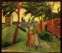 A.Macke, Landschaft mit drei Maedchen by klassik art