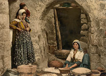 Syrische Baeuerinnen, Brotbacken/Photochr von klassik-art
