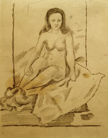 A.Macke, Weiblicher Akt 70 / Zeichnung by klassik art