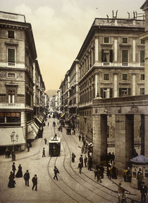 Genua, Via Roma / Foto um 1895 von klassik-art