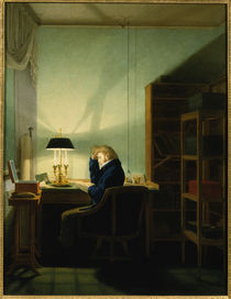 G.F.Kersting/Lesender b.Lampenlicht/1814 by klassik-art