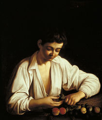 Caravaggio, Knabe, eine Frucht schaelend by klassik-art