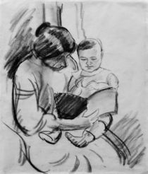 A.Macke, Mutter mit Kind lesend von klassik art