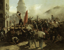Barrikadenkampf Rue Soufflot 1848 / Gem. von klassik art