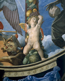 Bronzino, Putto mit Fruchtgirlande by klassik art