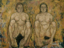 E.Schiele, Hockendes Frauenpaar by klassik-art