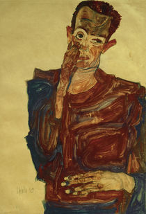 Egon Schiele, Selbstbildnis mit Hand... by klassik art