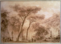 J.H.Fragonard, Jardin aux pins parasols von klassik-art