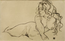 E.Schiele, Sich aufstuetzender weibl.Akt by klassik art