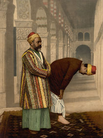 Moslems beim Gebet, Palaestina/Photchrom von klassik art