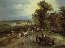Jan Bruegel d.Ae./Landschaft Dorfschenke by klassik art
