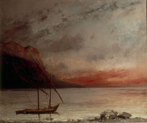 Courbet, Sonnenuntergang am Genfer See von klassik art