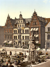 Bremen, Marktplatz mit Roland / um 1900 von klassik art