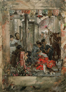 Menzel, Japanische Naeherin / 1887 von klassik art