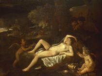 Nic. Poussin, Ruhende Venus mit Amor von klassik art