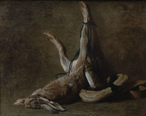 J.B.S.Chardin, Toter Hase mit Jagdtasche by klassik-art