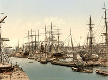 Hamburg, Hafen mit Segelschiffen /Photo. von klassik-art