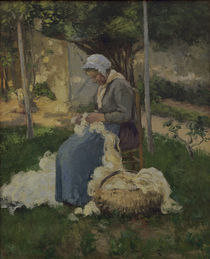 C.Pissarro, Baeuerin beim Wollezupfen von klassik-art