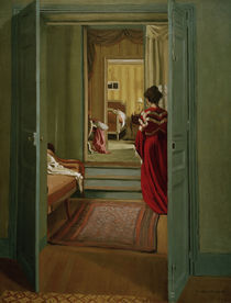 F.Vallotton, Interieur mit Frau in Rot von klassik-art