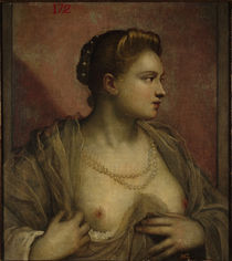Tintoretto, Frau mit entbloesster Brust by klassik art