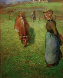 C.Pissarro, Baeuerin mit Kuh von klassik-art