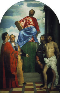 Tizian, Markus auf Thron und Heilige by klassik art