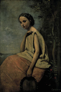 C.Corot, Zigeunerin mit Tambourin by klassik art