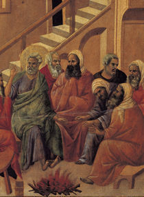Duccio,  Petri Verleugnung (Ausschnitt) von klassik art
