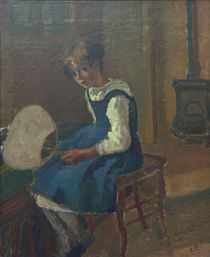 C.Pissarro, Portraet von Jeanne m.Faecher by klassik-art