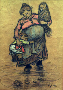 H.Zille, Mutter mit zwei Kindern von klassik art