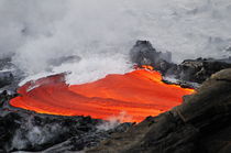 River of molten lava flowing to the sea, Kilauea Volcano, Hawaii Islands, United States by Sami Sarkis Photography