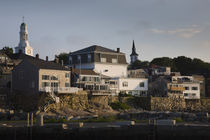 Buildings on a hill, Old Harbor, Rockport, Cape Ann, Massachusetts, USA by Panoramic Images