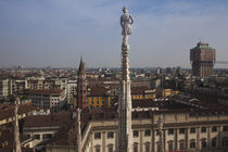 High angle view of a city from cathedral roof by Panoramic Images