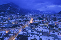 High angle view of buildings in a town, Interlaken, Berne, Switzerland by Panoramic Images