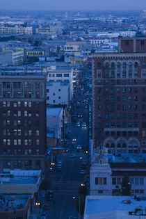 Cityscape at dusk, Los Angeles, California, USA von Panoramic Images