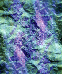 Close up of crinkled fabric in green, blue, pink and lavender by Panoramic Images