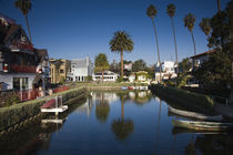 Homes along a canal, Venice, Los Angeles, California, USA by Panoramic Images