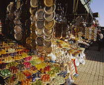 Souvenirs at a market stall, Marrakesh, Morocco by Panoramic Images