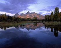 USA, Wyoming, Grand Teton National Park, Panoramic view of a mountain range by Panoramic Images