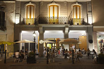 Tourists at a sidewalk cafe, Plaza 9 De Julio, Salta, Argentina by Panoramic Images