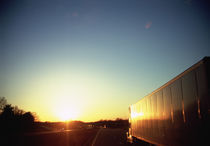 Semi-truck on a highway, Interstate 40, Haywood County, Tennessee, USA by Panoramic Images