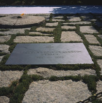 High angle view of the grave of Jacqueline Lee Bouvier Kennedy Onassis by Panoramic Images