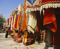 Carpets hanging outside stores at a market, Marrakesh, Morocco von Panoramic Images